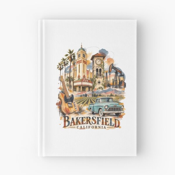 Item preview, Bakersfield California — Ink and Watercolor Style Travel Art designed and sold by Russell Thorne.