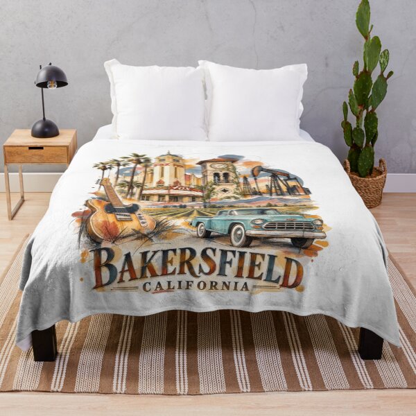 Item preview, Bakersfield California — Ink and Watercolor Style Travel Art designed and sold by Russell Thorne.