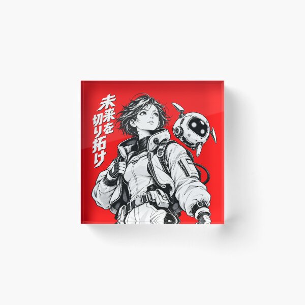 Item preview, Cyberpunk Anime Girl and Robot | 未来を切り拓け designed and sold by Masha_D.