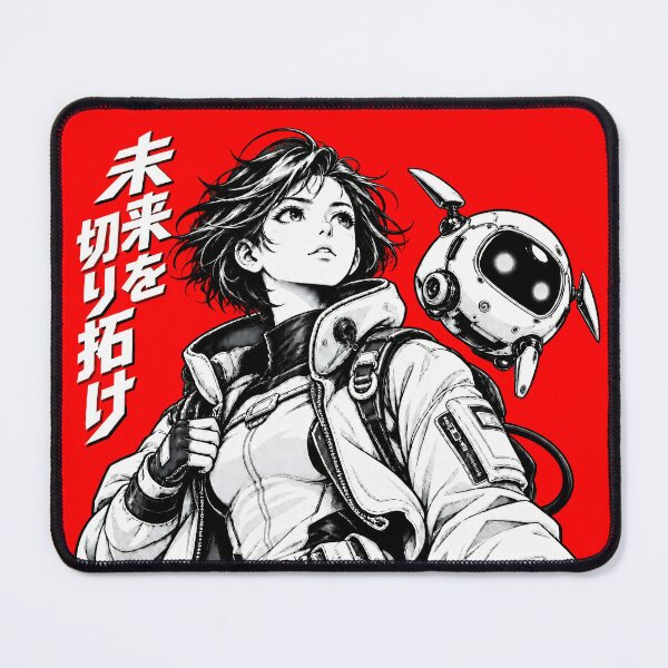 Item preview, Cyberpunk Anime Girl and Robot | 未来を切り拓け designed and sold by Masha_D.