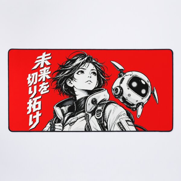 Item preview, Cyberpunk Anime Girl and Robot | 未来を切り拓け designed and sold by Masha_D.