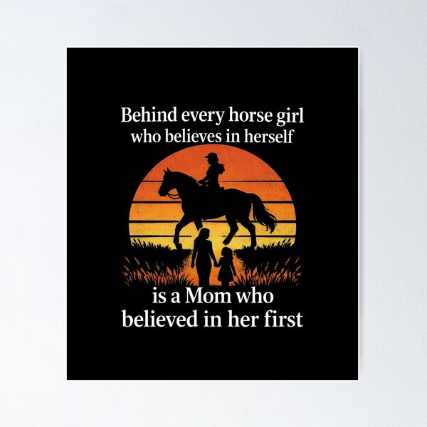 Item preview, Horse Mom Behind Every Horse Girl Retro Sunset designed and sold by justinhmorton.