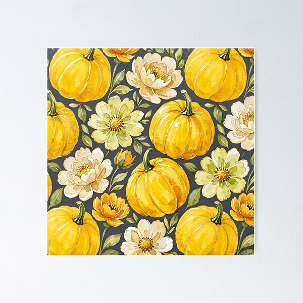 Item preview, Pumpkin with Flowers designed and sold by GraphicsClub.