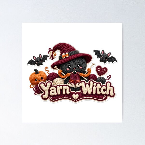 Item preview, Knitter Halloween Yarn Witch Cute Knitting designed and sold by Soft Merch.