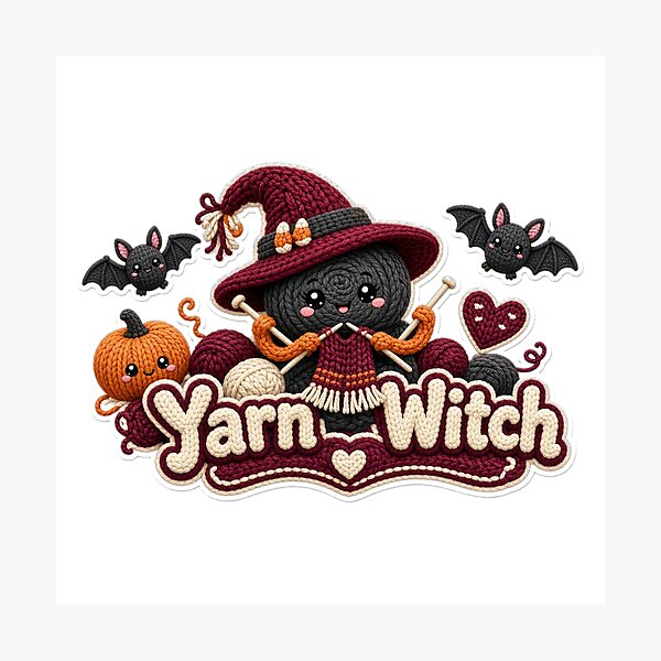 Item preview, Knitter Halloween Yarn Witch Cute Knitting designed and sold by Soft Merch.