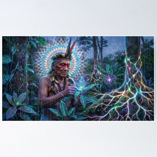 Item preview, Spirit of the Jaguar · Sacred Medicine and Spiritual Psychedelic Art · Sacred Threshold designed and sold by RoninGangStudio.
