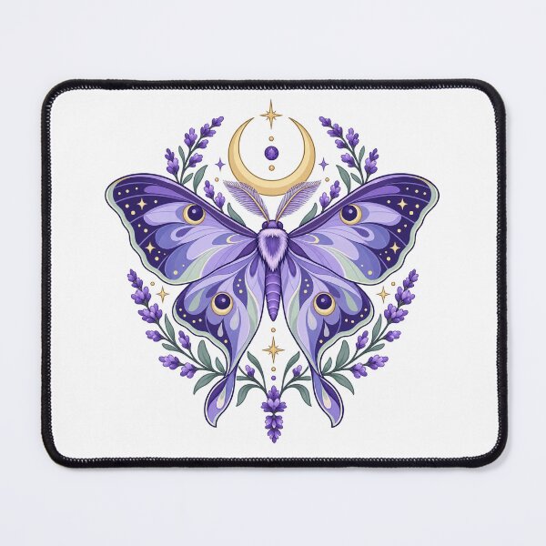 Item preview, Purple Celestial Moth with Crescent Moon and Lavender designed and sold by skyartdesign.