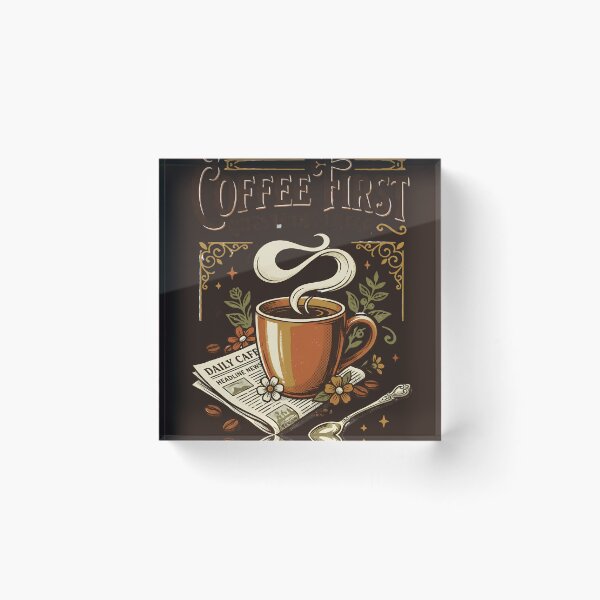Item preview, Coffee First, Questions Later – Vintage Coffee Lover designed and sold by Origamoart.