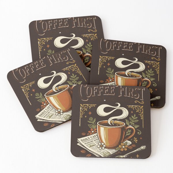 Item preview, Coffee First, Questions Later – Vintage Coffee Lover designed and sold by Origamoart.