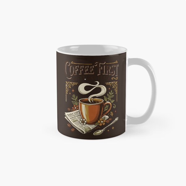 Item preview, Coffee First, Questions Later – Vintage Coffee Lover designed and sold by Origamoart.