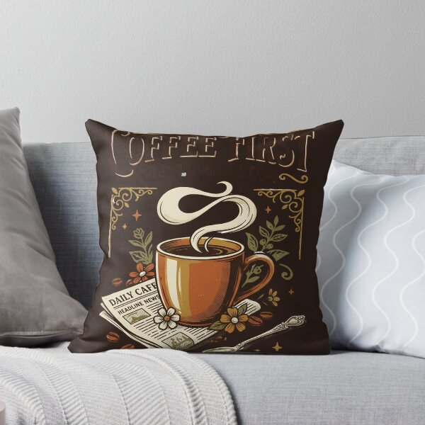 Item preview, Coffee First, Questions Later – Vintage Coffee Lover designed and sold by Origamoart.