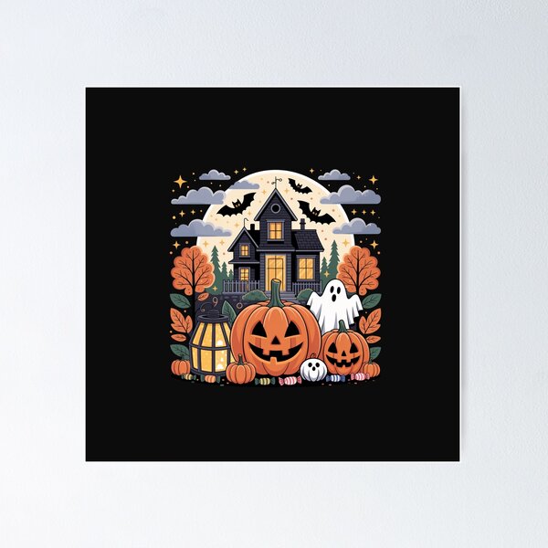 Item preview, Spooky Halloween Night Haunted Pumpkin Design designed and sold by designscreators.