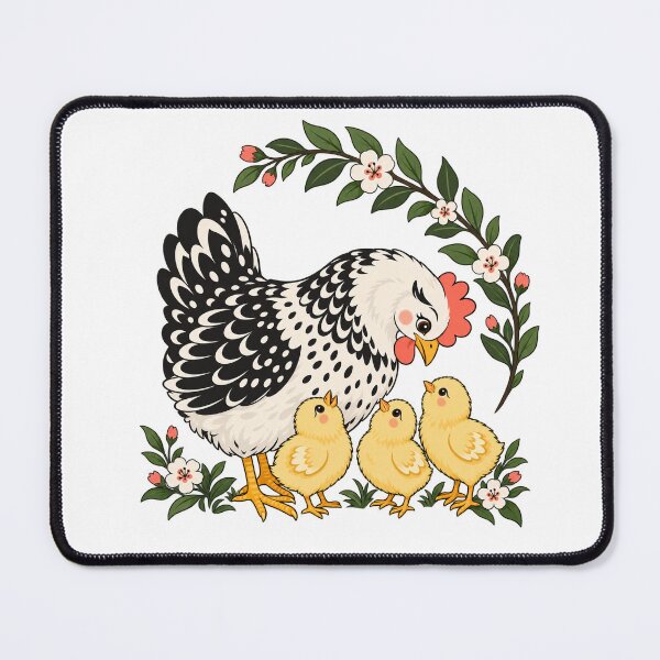 Item preview, Mother Hen and Chicks in a Floral Wreath designed and sold by skyartdesign.
