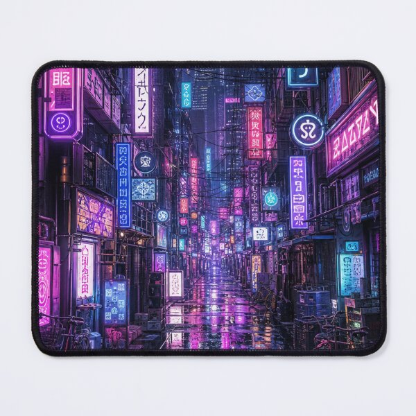 Item preview, Cyberpunk Tokyo Neon Alleyway Japanese Night Street Art designed and sold by vekotpu.