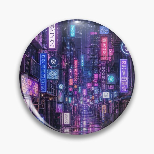 Item preview, Cyberpunk Tokyo Neon Alleyway Japanese Night Street Art designed and sold by vekotpu.