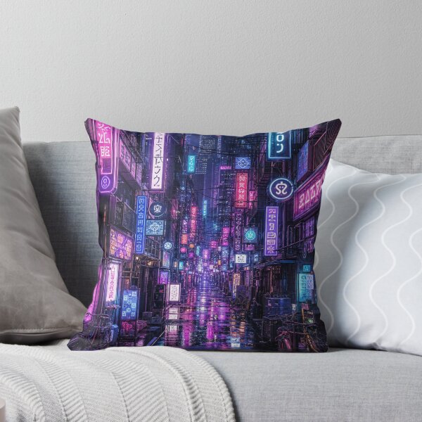 Item preview, Cyberpunk Tokyo Neon Alleyway Japanese Night Street Art designed and sold by vekotpu.