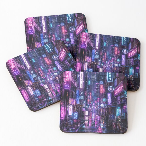 Item preview, Cyberpunk Tokyo Neon Alleyway Japanese Night Street Art designed and sold by vekotpu.