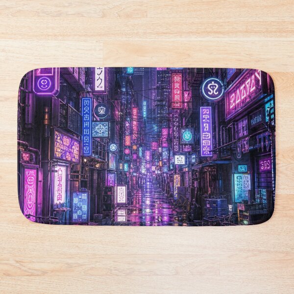 Item preview, Cyberpunk Tokyo Neon Alleyway Japanese Night Street Art designed and sold by vekotpu.