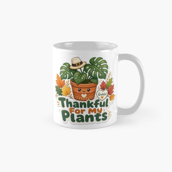 Aperçu de l'œuvre Plant Mom Thanksgiving Thankful For My Plants créée et vendue par Soft Merch.