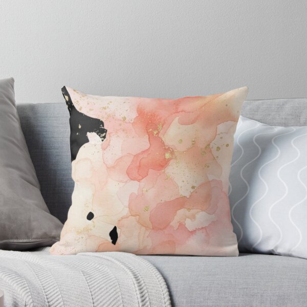 Item preview, Blush Pink Peach Watercolor Gold Foil Abstract designed and sold by bvdesignart.