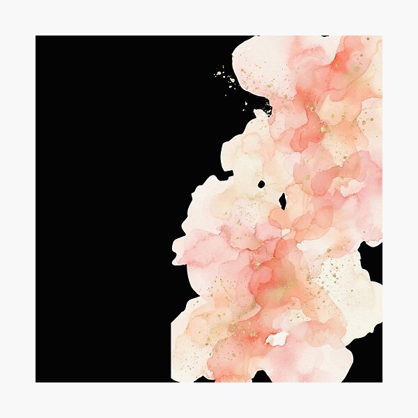 Item preview, Blush Pink Peach Watercolor Gold Foil Abstract designed and sold by bvdesignart.