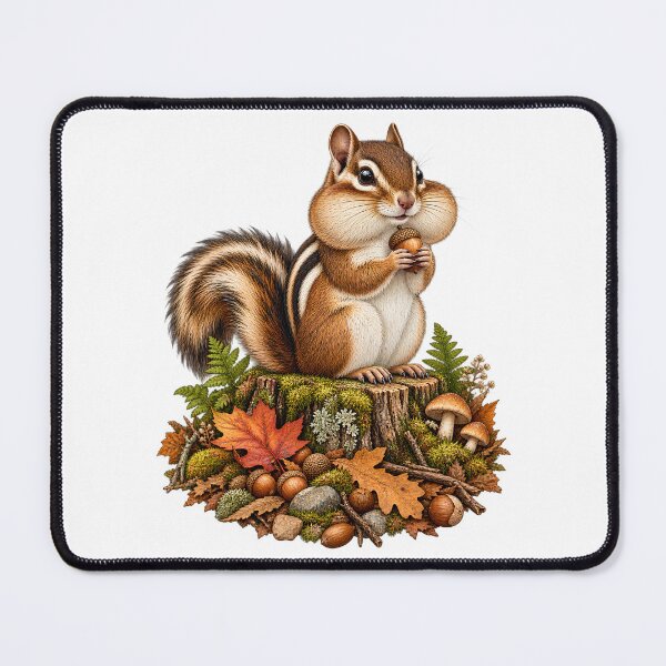 Item preview, Chubby Cheek Chipmunk Autumn Forager designed and sold by ZayCreates.