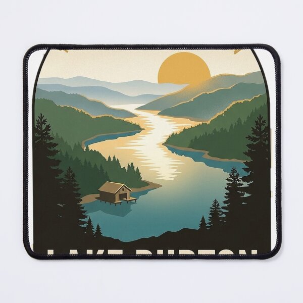 Item preview, Lake Burton Georgia Mountain Lake Basin Sunrise Badge Sticker designed and sold by DetourDgn.
