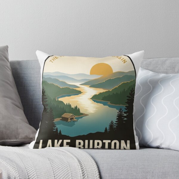 Item preview, Lake Burton Georgia Mountain Lake Basin Sunrise Badge Sticker designed and sold by DetourDgn.