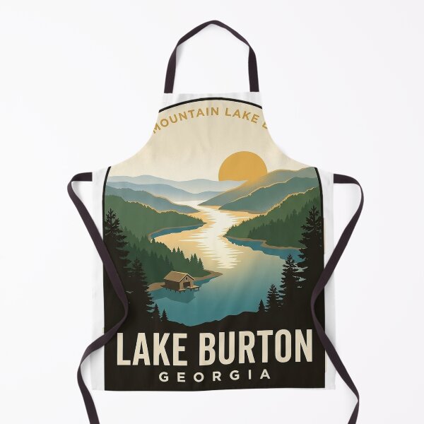 Item preview, Lake Burton Georgia Mountain Lake Basin Sunrise Badge Sticker designed and sold by DetourDgn.
