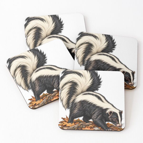 Item preview, Realistic Striped Skunk Forest Forager Wildlife Illustration designed and sold by ZayCreates.