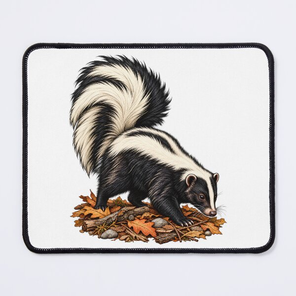 Item preview, Realistic Striped Skunk Forest Forager Wildlife Illustration designed and sold by ZayCreates.
