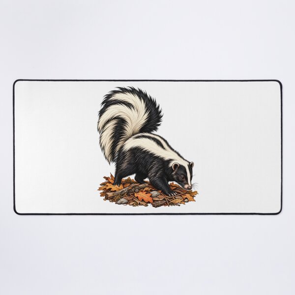 Item preview, Realistic Striped Skunk Forest Forager Wildlife Illustration designed and sold by ZayCreates.