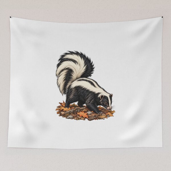 Item preview, Realistic Striped Skunk Forest Forager Wildlife Illustration designed and sold by ZayCreates.