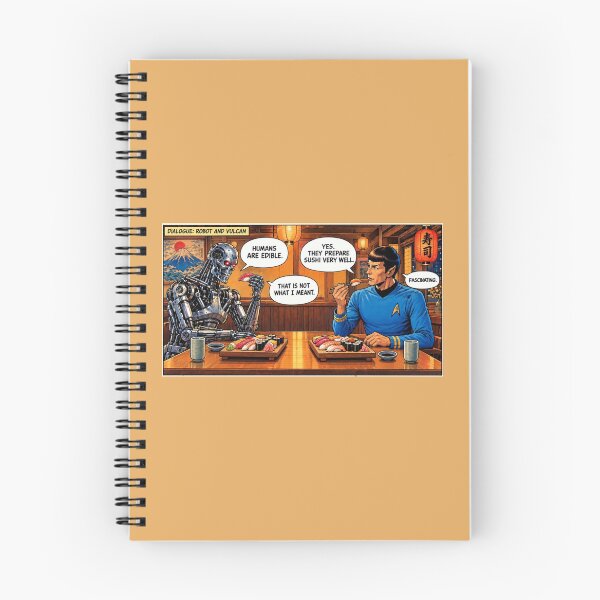 Item preview, Robot and Alien Sushi Dinner Funny Comic Dialogue designed and sold by SammyMorry.