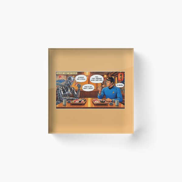 Item preview, Robot and Alien Sushi Dinner Funny Comic Dialogue designed and sold by SammyMorry.