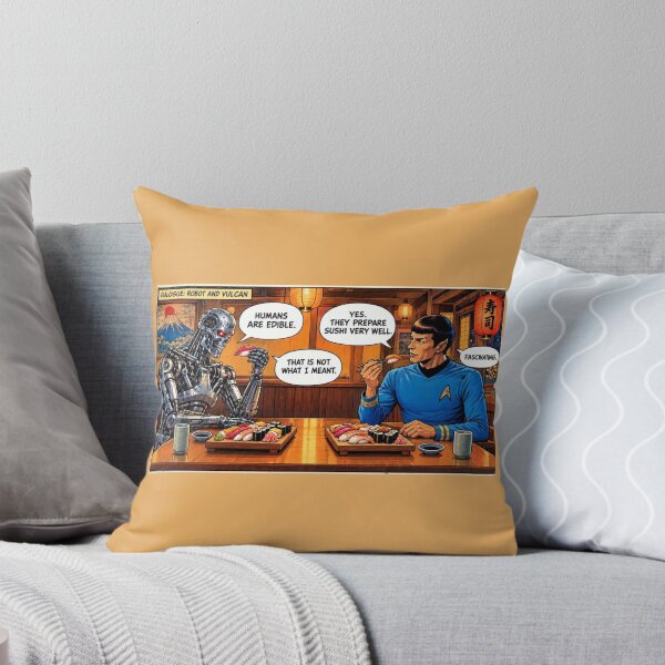 Item preview, Robot and Alien Sushi Dinner Funny Comic Dialogue designed and sold by SammyMorry.