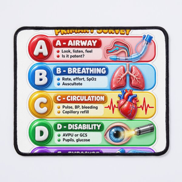 Item preview, ABCDE Assessment 3D Study Aid Nursing Student Sticker designed and sold by isokinetic.