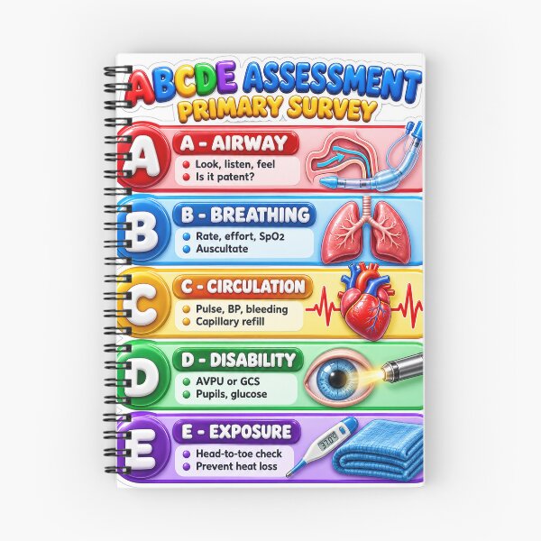 Item preview, ABCDE Assessment 3D Study Aid Nursing Student Sticker designed and sold by isokinetic.