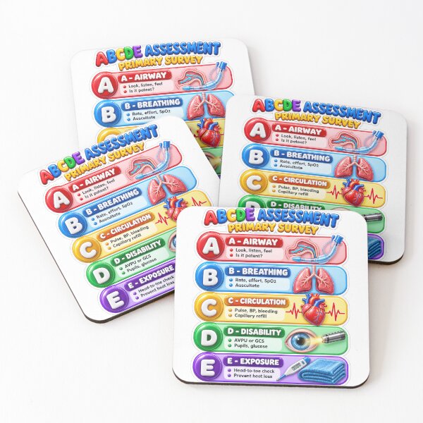Item preview, ABCDE Assessment 3D Study Aid Nursing Student Sticker designed and sold by isokinetic.