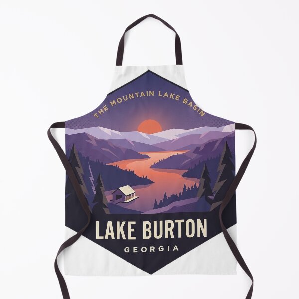 Item preview, Lake Burton Georgia Dusk Mountain Lake Geometric Badge Sticker designed and sold by DetourDgn.