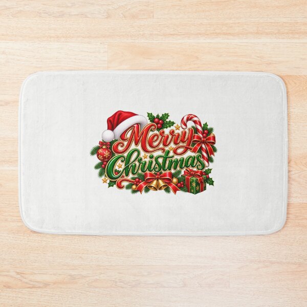 Item preview, Christmas Typography with Gift Box and Candy Cane designed and sold by annenambiro.