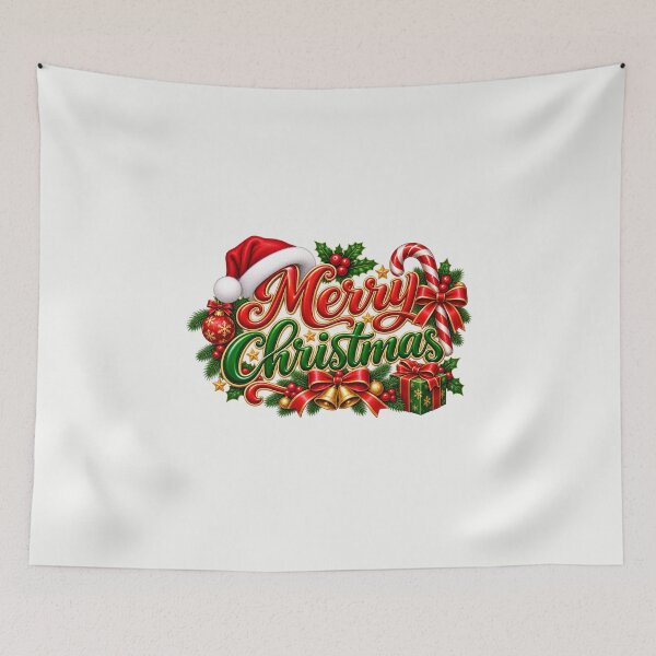 Item preview, Christmas Typography with Gift Box and Candy Cane designed and sold by annenambiro.