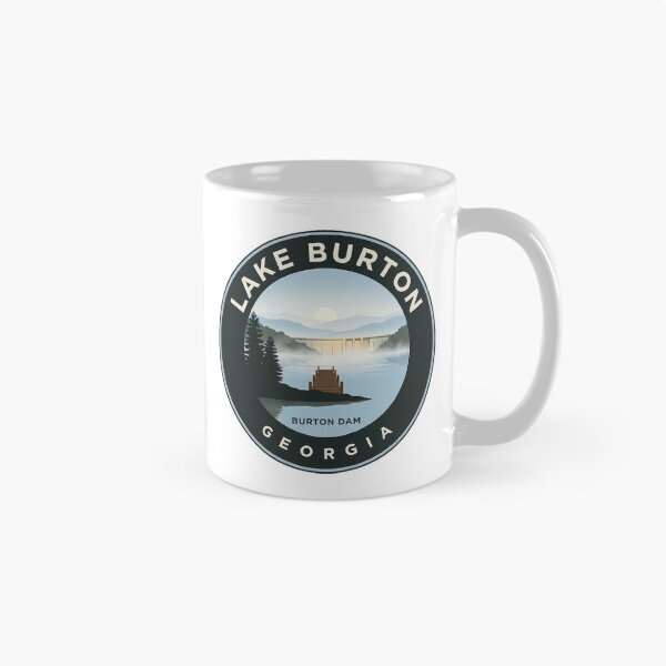 Item preview, Lake Burton Georgia Misty Morning Circular Badge Sticker designed and sold by DetourDgn.
