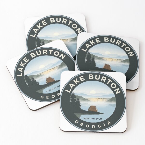 Item preview, Lake Burton Georgia Misty Morning Circular Badge Sticker designed and sold by DetourDgn.