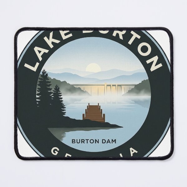 Item preview, Lake Burton Georgia Misty Morning Circular Badge Sticker designed and sold by DetourDgn.