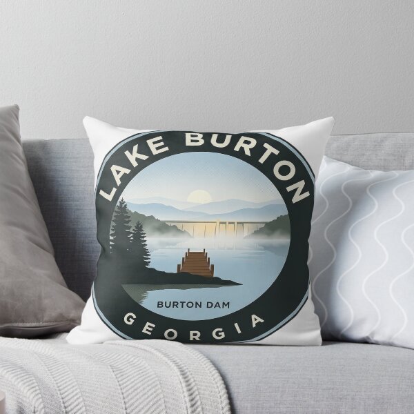 Item preview, Lake Burton Georgia Misty Morning Circular Badge Sticker designed and sold by DetourDgn.
