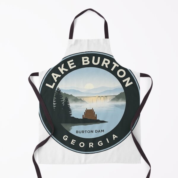 Item preview, Lake Burton Georgia Misty Morning Circular Badge Sticker designed and sold by DetourDgn.