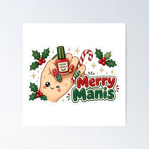 Item preview, Nail Tech Christmas Merry Manis Holiday Nails designed and sold by Soft Merch.