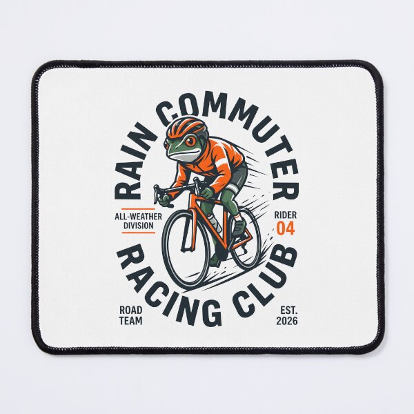 Item preview, Rain Commuter Cycling Club Bike Riding Frog Humor designed and sold by SplashTastic.