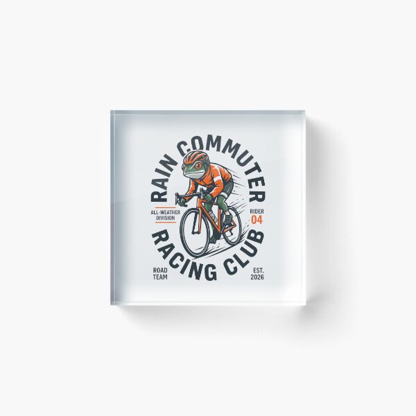 Item preview, Rain Commuter Cycling Club Bike Riding Frog Humor designed and sold by SplashTastic.
